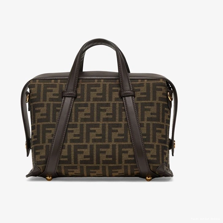 Affordable Brown FF Boston 365 Bag In Fendi Fabric Medium Motif 0824